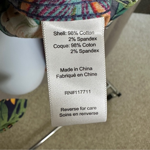 NWOT Paisley & Gray Tropical Print Button Front Shirt Cotton Multi-color XXL - Picture 9 of 9